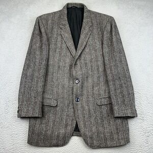 Vintage Clipper Craft Harris Tweed Sport Coat Mens 42L Herringbone‎ Scotland